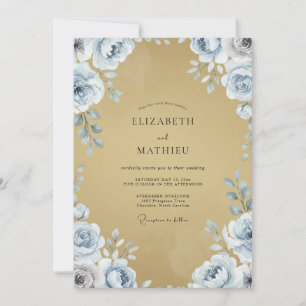 Senfblaue Pfingstrose Hochzeit Einladung