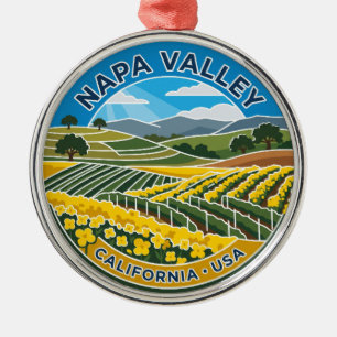 Senfblumen im Napa Valley USA Ornament Aus Metall