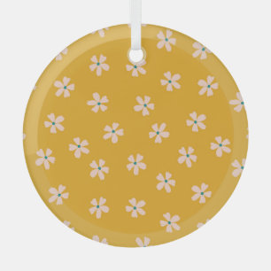 Senfblumen: Vintage-Ditsy-Blender Ornament Aus Glas