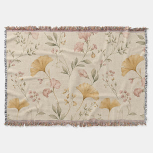 Senfblumen-Vintage-Reben-Botanik-Wurfdecke Decke