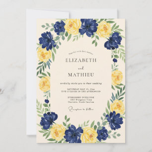 Senfblüten-Kranz-Hochzeit Einladung
