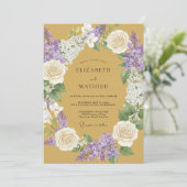Senfblüten-Lorbeer-Hochzeit Einladung (Stehend Vorderseite)