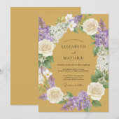 Senfblüten-Lorbeer-Hochzeit Einladung (Vorne/Hinten)