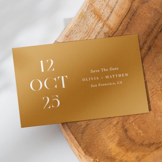 Senfbraun Fall moderne minimalistische Foto Hochze Save The Date