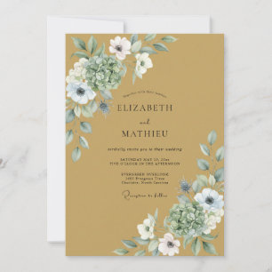 Senfgelb Blatt Hochzeit Einladung