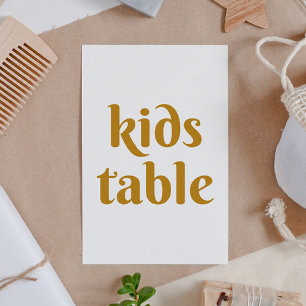 Senfgelb einfache minimalistische Hochzeit Kinder Tischnummer