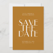 Senfgelb Fall moderne minimalistische Hochzeit Save The Date (Vorderseite)