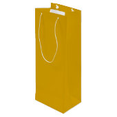 Senfgelb Geschenktüte Für Weinflaschen (Rückseite Schrägansicht)
