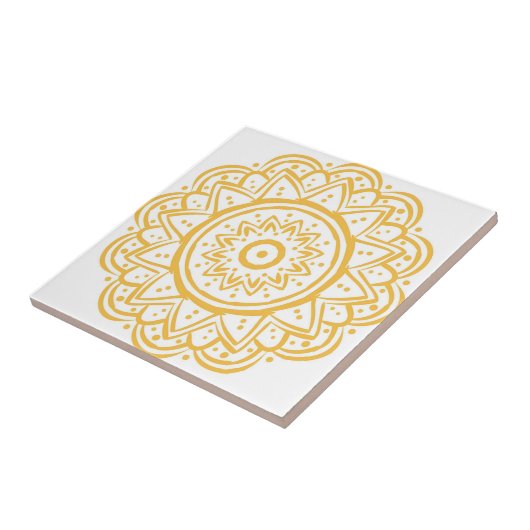 Senfgelb gezeichnet Fliesen (Seite)