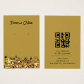 Senfgelb goldener QR-Code-Ohrhänger-Display-Karte (Vorne & Hinten)