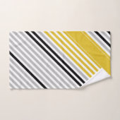 Senfgelb, grau, schwarz, weiße Streifen Badhandtuch Set (Handtuch)