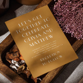 Senfgelb Moderne, einfache, minimalistische Hochze Einladung