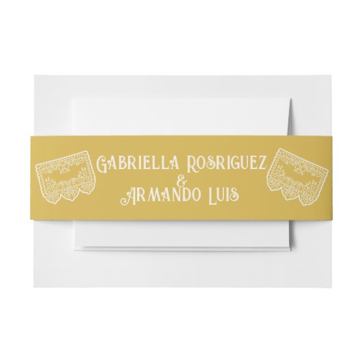 Senfgelb Moderne Hochzeit Bauchtrainer Band (Vorderseite Beispiel)