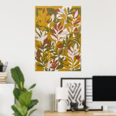 Senfgelb-olivenblatt-wandkunstposter Poster (Heimbüro)