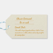 Senfgelb und Crembäckerei Elegante Verpackung Geschenkanhänger (Rückseite Horizontal)