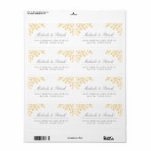 Senfgelb und karkochgraue Adressetiketten (Vorne)