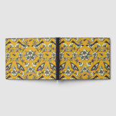 Senfgelb und Navy Vögel, Schmetterlinge und Blume Gästebuch (Voll)