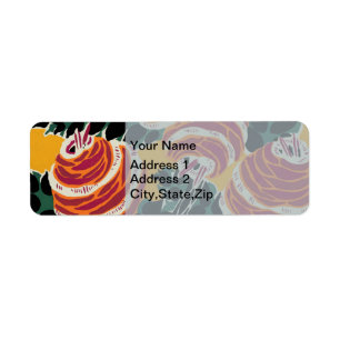 Senfgelb und Orange Art Deco Floral Dekor