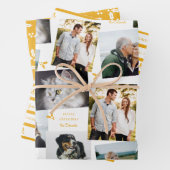 Senfgelb und weiß Moderne Holly Sprig Geschenkpapier Set (Beispiel)