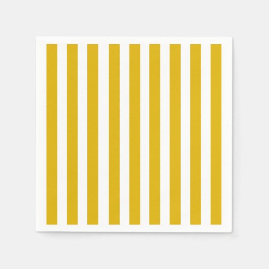 Senfgelb und weiße vertikale Streifen Serviette (Vorderseite)