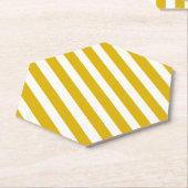 Senfgelb und weiße vertikale Streifen Untersetzer (angewinkelt)
