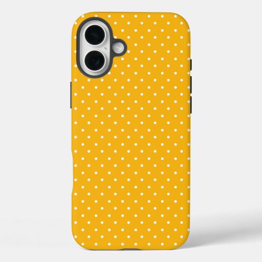 Senfgelb weiße Punkte-Pattern Case-Mat Case-Mate iPhone Hülle (Rückseite)