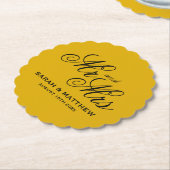 Senfgelbe personalisierte Hochzeit Untersetzer (angewinkelt)