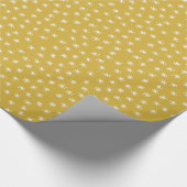 Senfgelbe Sternmuster Weihnachtsfeiertag Geschenkpapier (Ecke)
