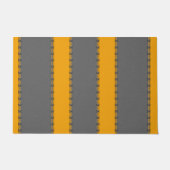 Senfgelbe Streifen, grau genäht Fußmatte (Vorderseite)