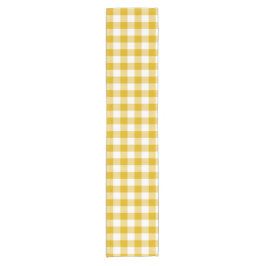Senfgelber Karo-Gingham-Rot-Rot-Tischläufer Kurzer Tischläufer