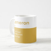 Senfgelber Name Definition Custom Lustig  Kaffeetasse (Vorderseite Links)