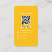 Senfgelber QR-Code-Foto-Connect-Moderne Visitenkarte (Rückseite)