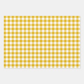 Senfgelbes Gingham Retro-Farbe Geschenkpapier Set (Vorderseite)