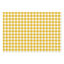Senfgelbes Gingham Retro-Farbe