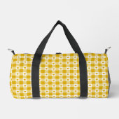Senfgelbes Herz Karo Gingham Retro Farbe Duffle Bag (Vorderseite)