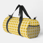 Senfgelbes Herz Karo Gingham Retro Farbe Duffle Bag (Rechte Ecke)