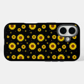 Senfgelbes Sonnenblumenmuster Schwarze iPhone-Hüll Case-Mate iPhone Hülle (Rückseite (Horizontal))