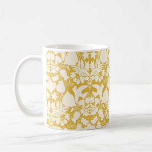 Senfgelbes Volkskunst Otomi symmetrisches Muster Kaffeetasse