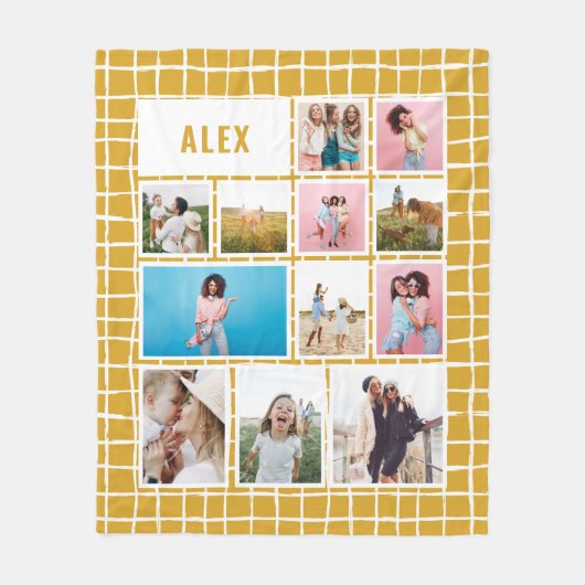 Senfgitter 12 Foto modern, minimalistisch abstrakt Fleecedecke (Vorderseite)