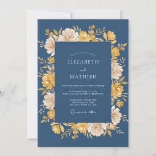 Senfgraue Kränze Hochzeit Einladung