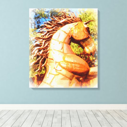 Senfhengst Leinwanddruck (Insitu (Holzboden))