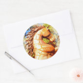 Senfhengst Runder Aufkleber (Umschlag)