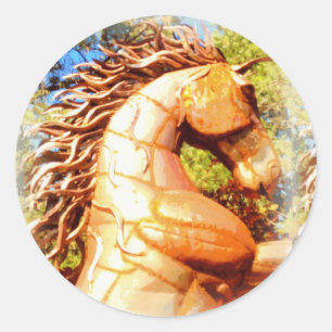 Senfhengst Runder Aufkleber