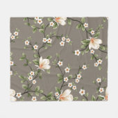 Senfkleine Blume mit grünen Blätter Fleecedecke (Vorderseite (Horizontal))