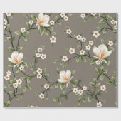 Senfkleine Blume mit grünen Blätter Geschenkpapier (Flach)