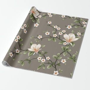 Senfkleine Blume mit grünen Blätter Geschenkpapier