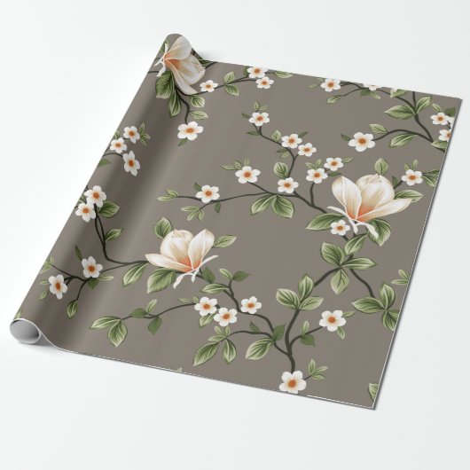 Senfkleine Blume mit grünen Blätter Geschenkpapier (Ungerollt)