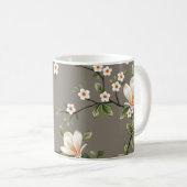 Senfkleine Blume mit grünen Blätter Kaffeetasse (VorderseiteRechts)