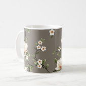 Senfkleine Blume mit grünen Blätter Kaffeetasse (Vorderseite Links)