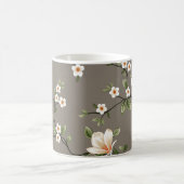Senfkleine Blume mit grünen Blätter Kaffeetasse (Mittel)